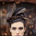 Crown of Love VI - Black feathered headpiece - captured wild