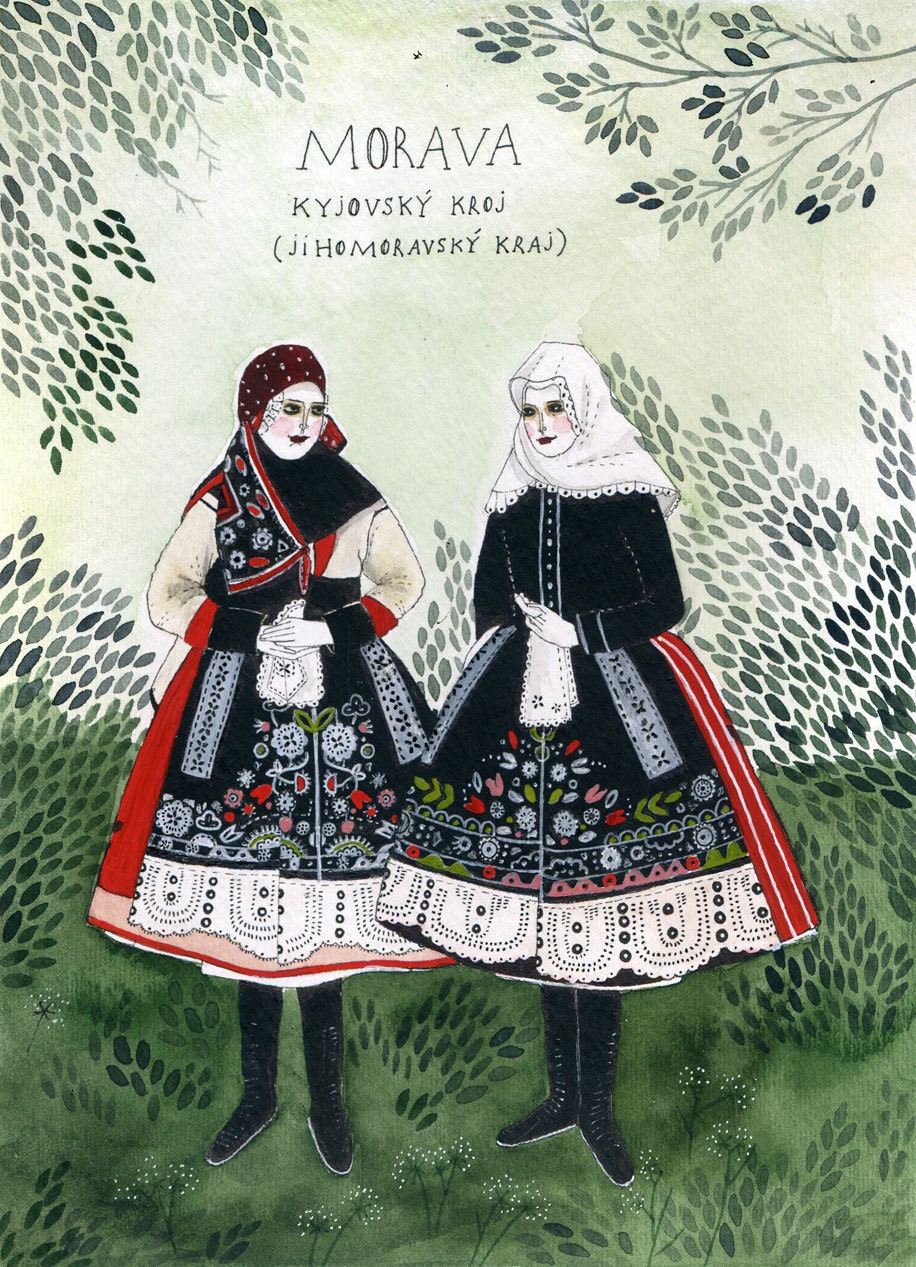 moravian costume original painting
