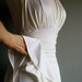 SOLD...reserved for Petronella Wyatt- Pin Up/ Marilyn Monroe / Esther Williams / Halter White One Piece Swim Suit Romper (s-m)