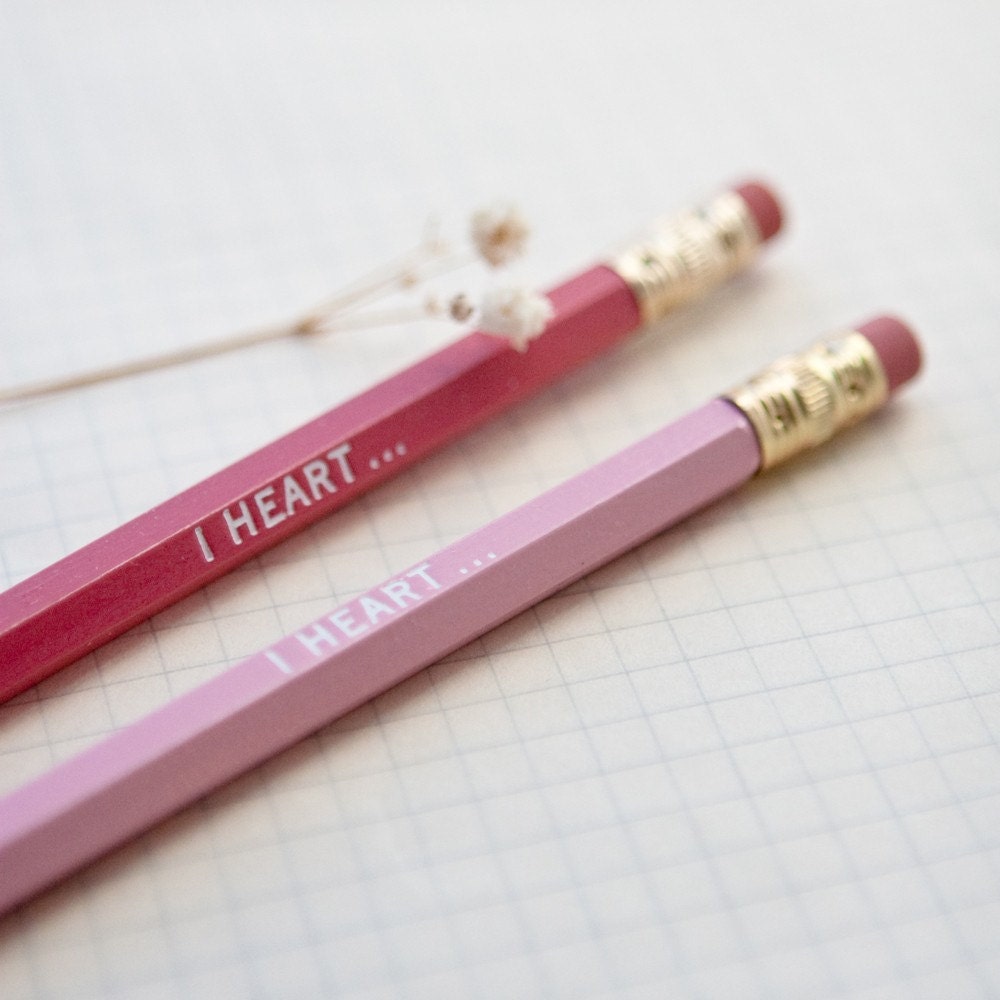 i heart / pencil set by one fine dae