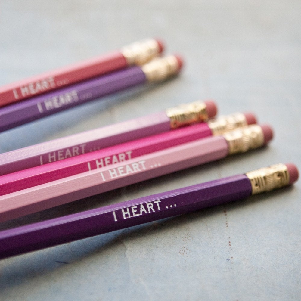i heart / pencil set by one fine dae