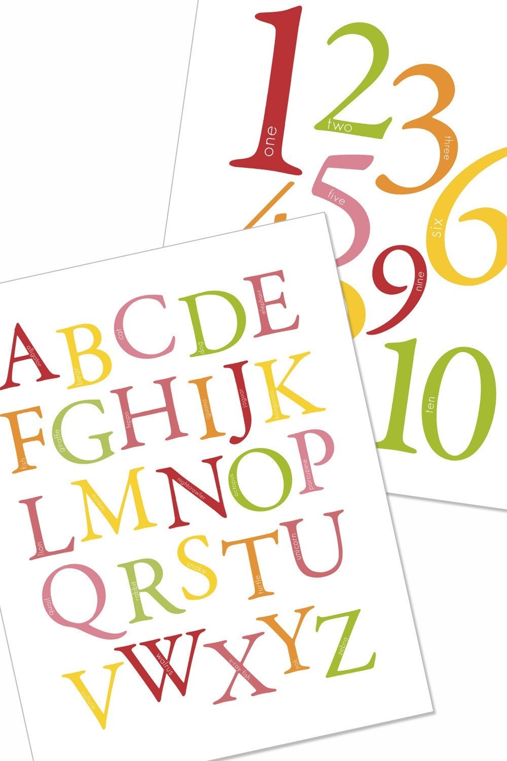 ABC and 123 Poster Set (girl)