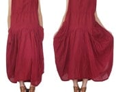 SALE 30% off - Balloon Burgundy Long Dress
