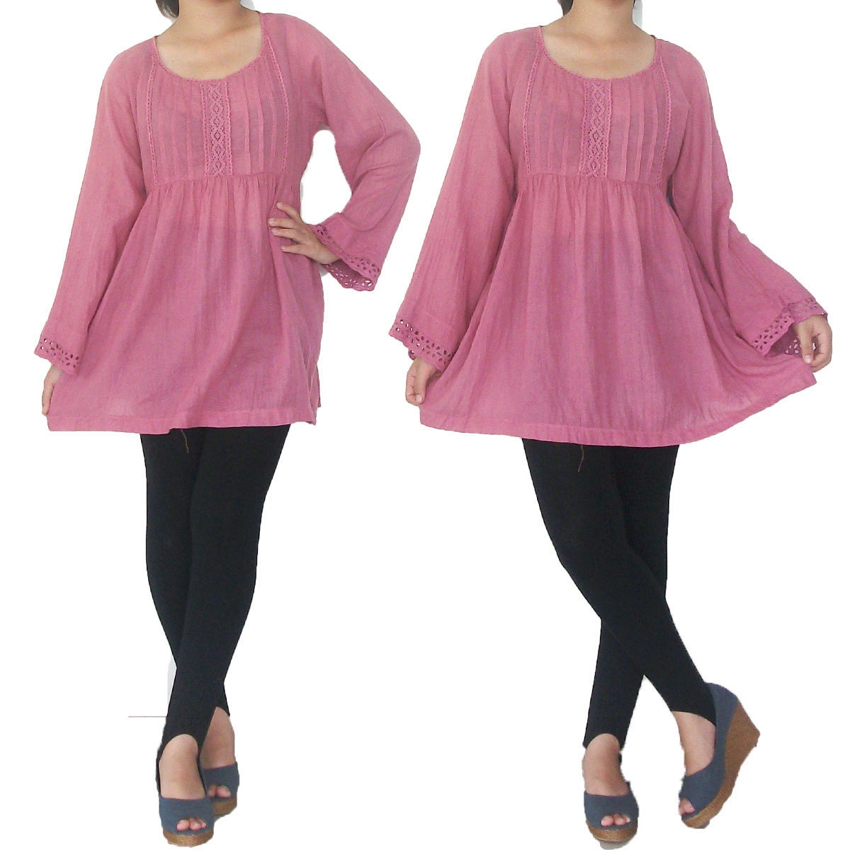Pink  Long Blouse or Short Dress