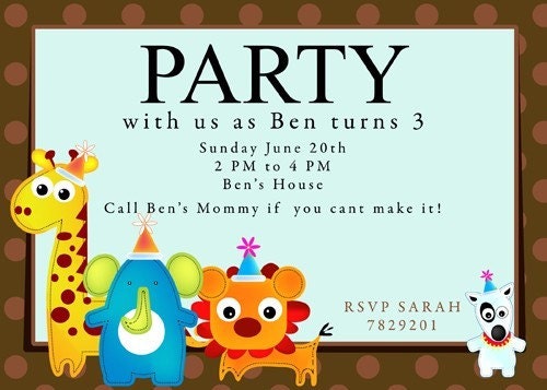 Animal Party Invitations