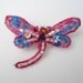 DRAGONFLY cute sequin dragonfly, ideal to sew on girls and woman's clothes and accessories, fuchsia and blue, FREE SHIPPING