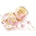 Pink Earrings, Pink Lampwork Earrings, Pink Glass Earrings, Pink Glass Bead Earrings, Pink Scroll Earrings, Beadwork Earrings