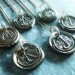 Initial Wax Seal Necklace. Fine Silver Monogram Pendant. Bridesmaid's Gift Jewelry