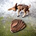 Woodland Guitar Pick. Recycled Bronze Woodgrain Guitar Pick . Arrow Pierced Heart