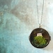 O'er the Cliffs of Dover Necklace. English Country Style. Moss Terrarium Miniature Locket Sterling Silver Chain Miniature Terrarium Jewelry