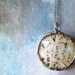 Antique French Lace Necklace. Sterling Silver Chain. Round Glass Lens. Cottage Chic Lace Jewelry