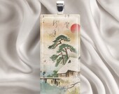 Asian Art - Glass Tile Pendant (AADB3)
