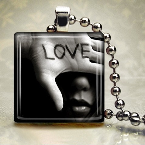 Love Necklace - Glass Tile Pendant(LSE1)