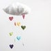 Heart Rainbow Cloud Mobile As Seen in Pregnancy & Newborn Magazine Feb 2013 - Childrens fabric mobile sculpture decoration for baby nursery