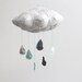 Cloud Mobile - Tut, tut it looks like rain in gray, light blue, aqua, charcoal grey and white