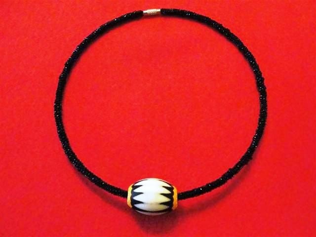 Vintage Chevron Beaded Necklace Jewelry