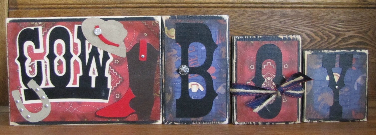 Cow Boy Word Blocks