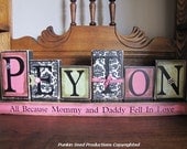 Special Order for Breanne - Girl's Personalized and Customized Name Word Blocks
