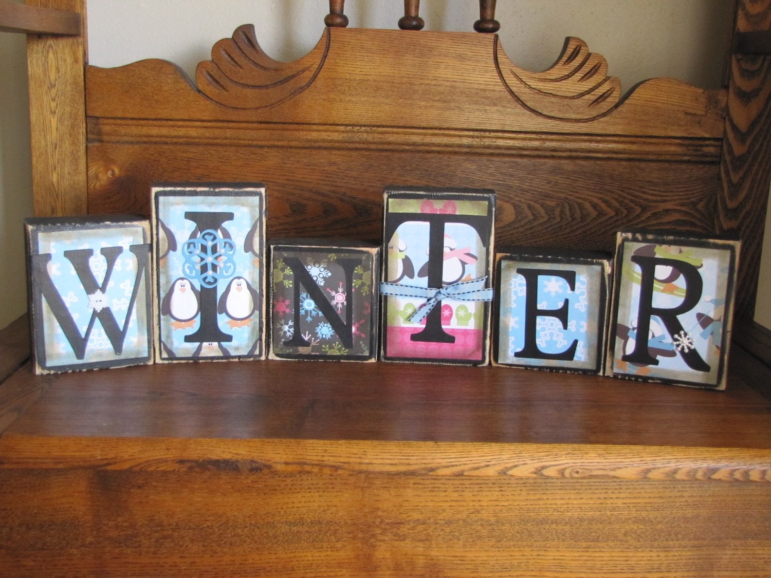 Winter Custom sign  Penguin style