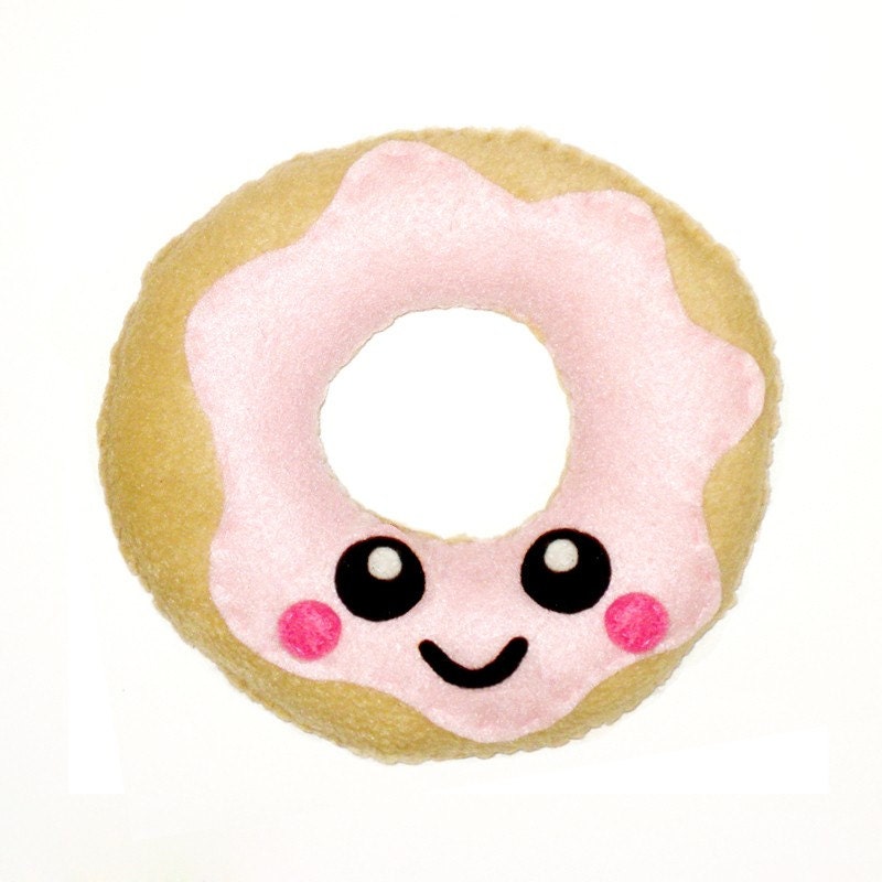 Pink Donut Plush Cushion