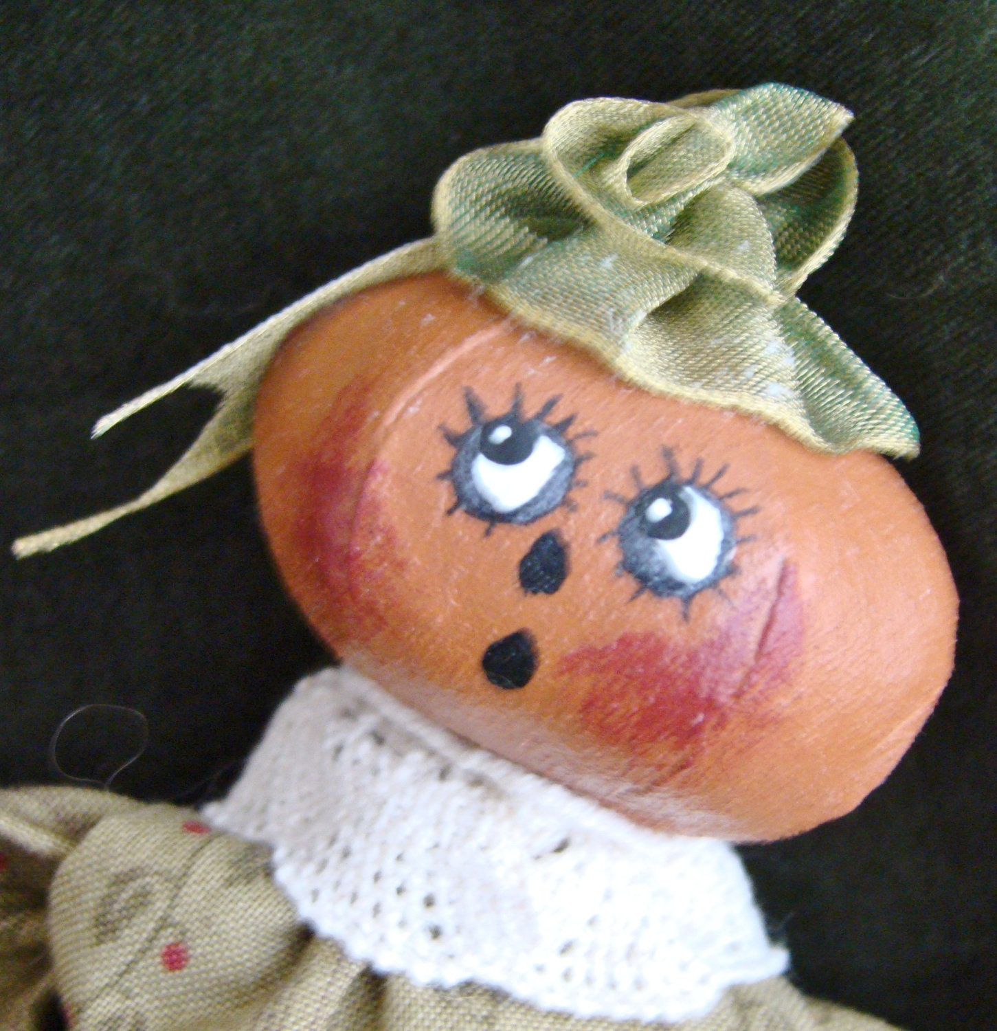 OOAK Little Polly PumpkinHead Miniature Halloween Doll