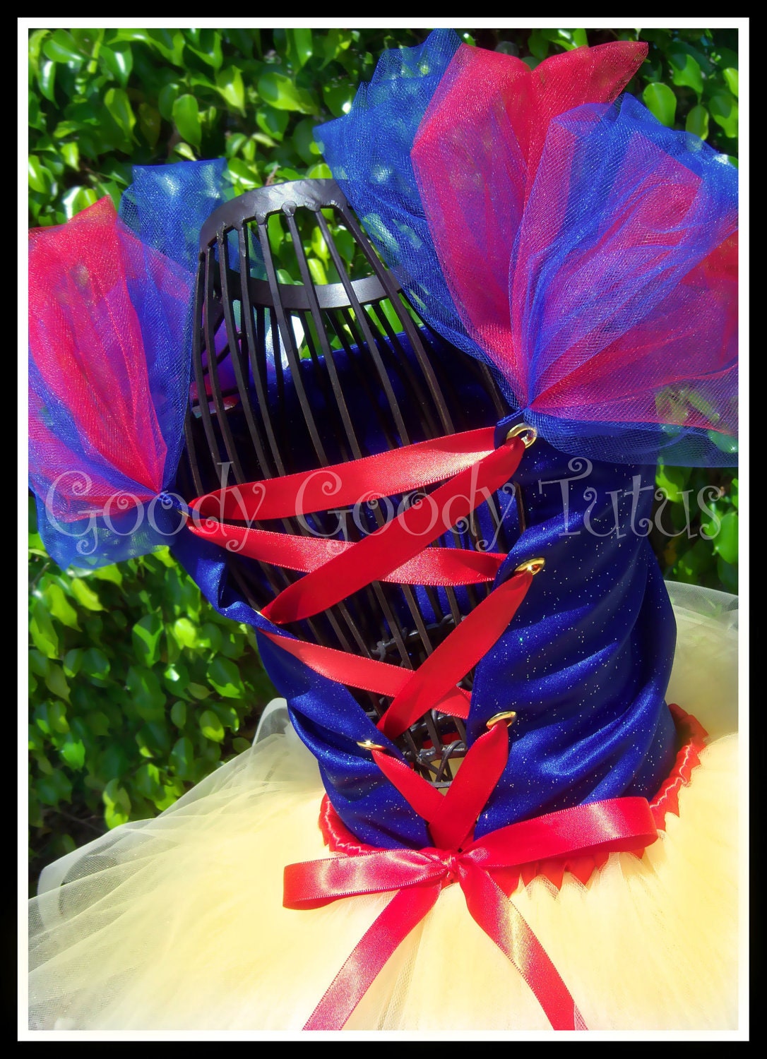 FAIREST OF ALL Snow White Inspired Tutu & Corset Top Set and Matching Bow Headband