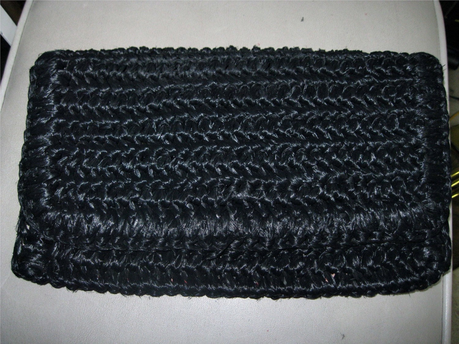Vintage Koret Black Woven Clutch Bag