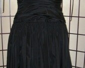 Vintage Morton Myles Black Cocktail Dress  Tafetta Union Label sz 8