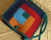 Kit - Log Cabin Felted Purse - messenger style bag