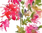 Fresh Pick Azaleas Watercolor, Print 7.5x9.5, Watercolor Flowers