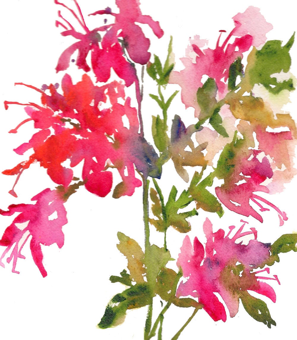 Fresh Pick Azaleas Watercolor, Print 7.5x9.5, Watercolor Flowers