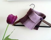 Purple Neckwarmer With Button Lilac Lavender Amethyst Shawl Winter Fashion