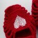Home Slippers Valentines Day Gift Cherry Ruby Slippers Crochet Slippers White Heart Hand Embroidered Heart Fashion