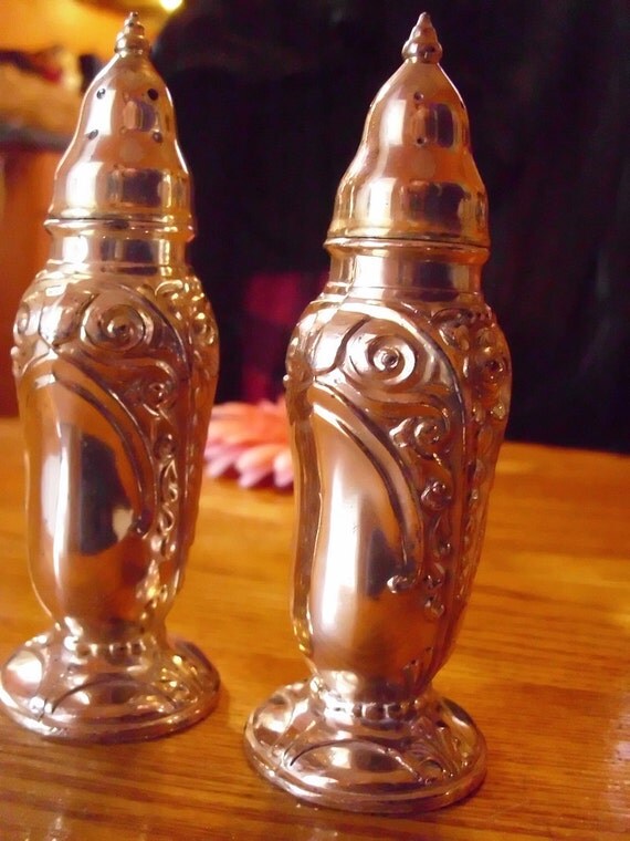 Vintage Silver plated Salt and Pepper Shakers by ThePixiesCloset