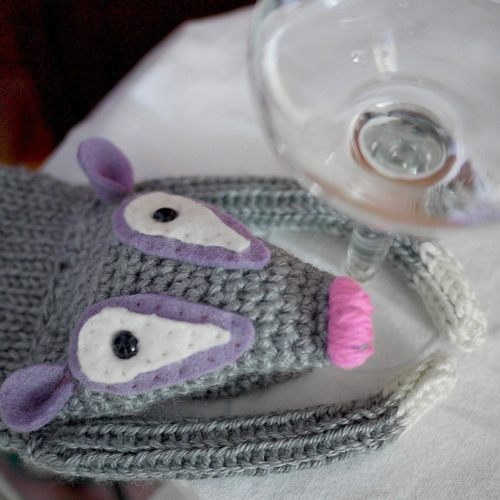 Persy the Opossum scarf -M A D E  - T O - O R D E R  -