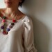 Summer Necklace with Colorful Patent Leather Flowers
