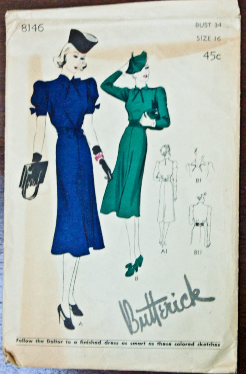 Vintage Butterick Dress pattern 1930s