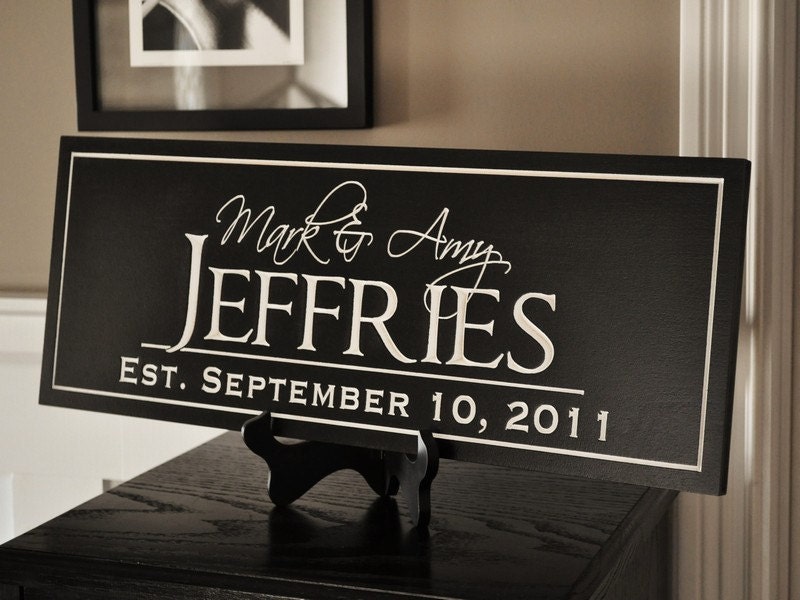 Personalized Family Name Sign Plaque by mrcwoodproducts on 