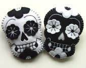 Sugar Skull Brooch Day of the Dead Jewelry