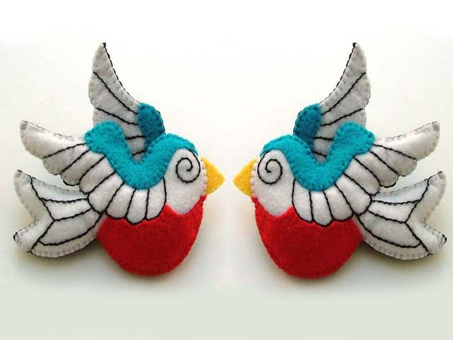 Rockabilly Swallow Brooch Pins
