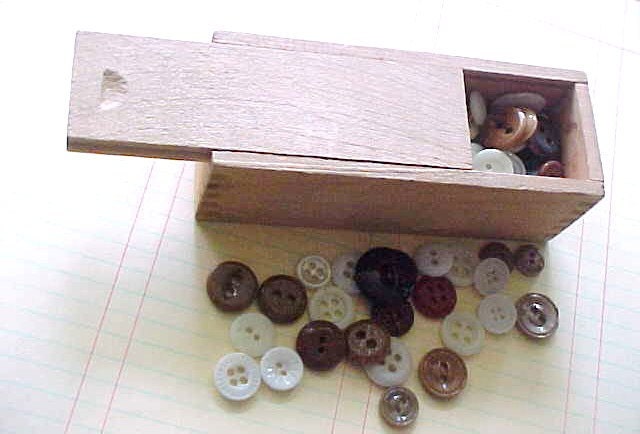 Sew Special Antique China Sewing Buttons Glass Embellishments Destash Storage Antique Wood Slide Box