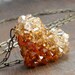 Swarovski Crystal Puffy Heart Necklace in Ombre Topaz
