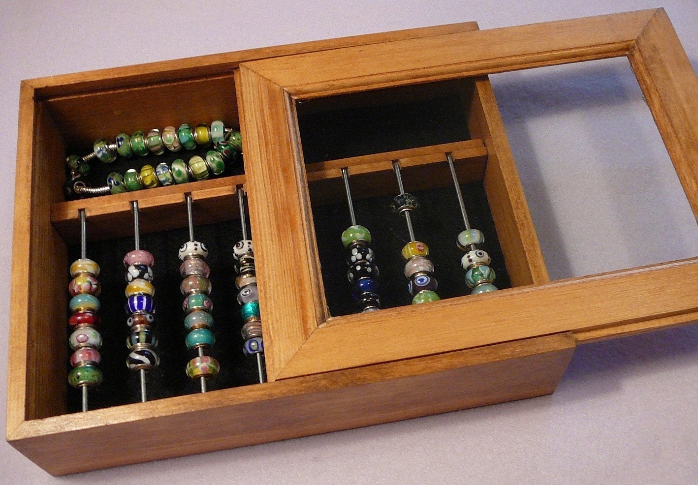 Pandora/Trollbead/Lampwork Glass Top Bead Box by yourstoadorn
