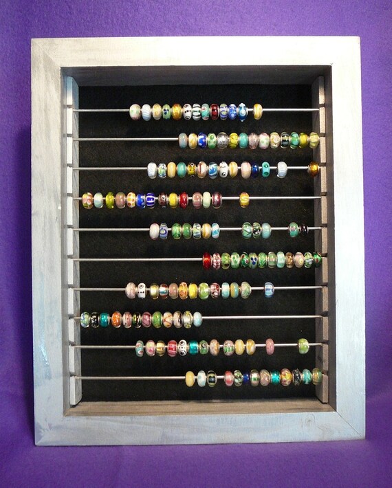 Lampwork Pandora Bead Display Shadow Box by yourstoadorn on Etsy