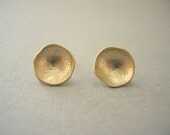 Minimalist Studs, Earrings, Gold Pool Post Earrings, Gold Earrings