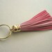 Pastel Pink Leather Tassel Key Chain, Fringe,Valentine Gift