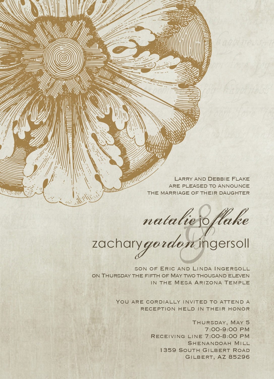 Wedding Announcement - Julia - Vintage Ornament - Elegant