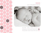 Birth Announcement - Modern, Simple Polka Dots