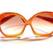 Peepers Vintage 1970s Huge Eye Ray Lite Made in Italy Orange Ombre Sunglasses