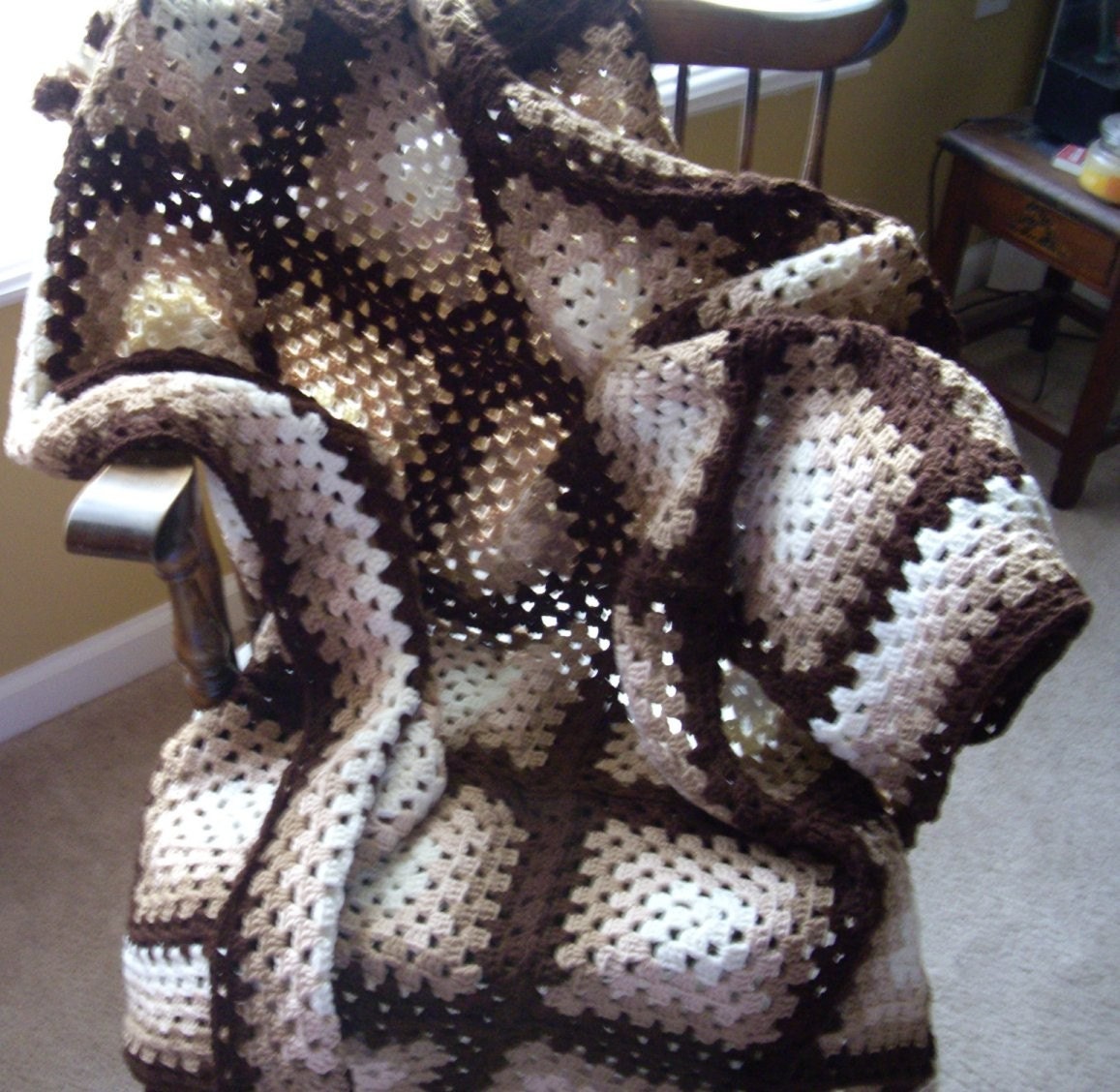 Shades of Brown Granny Afghan